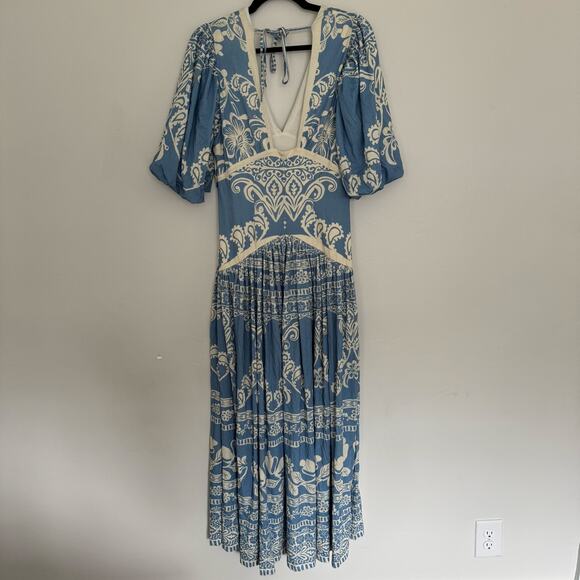Farm Rio x Anthropologie Printed V-Neck Puff-Sleeve Maxi Dress - Picture 5 of 7